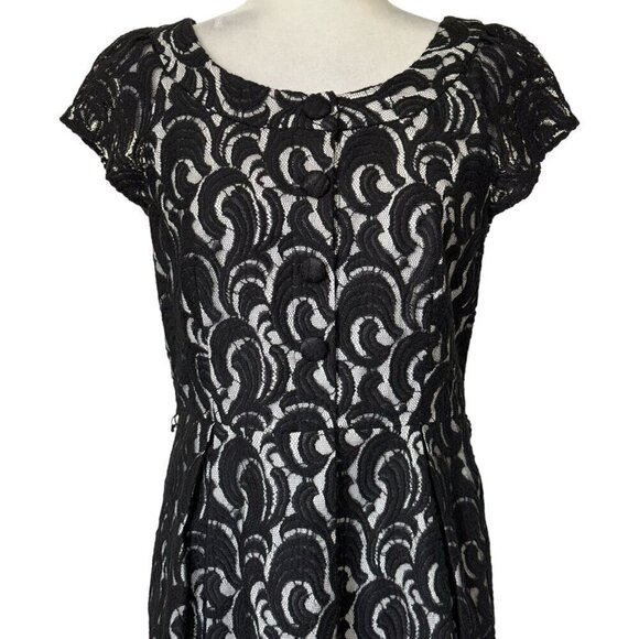 Kay Unger FORMAL Black Lace Sheath Dress Fully Lined Elegant Women's Sz 8 - Picture 3 of 9